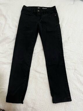 GAP Boys Black Jeans Sz 12 Straight Leg Slim City Back to School